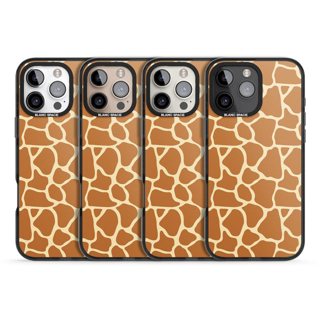 iPhone 16 Pro Max Giraffe Pattern Black Impact Phone Case