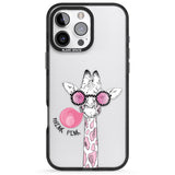 iPhone 16 Pro Max Think Pink Giraffe Black Impact Phone Case