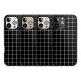 iPhone 16 Pro Max Simplistic Large Grid Pattern Black Black Impact Phone Case