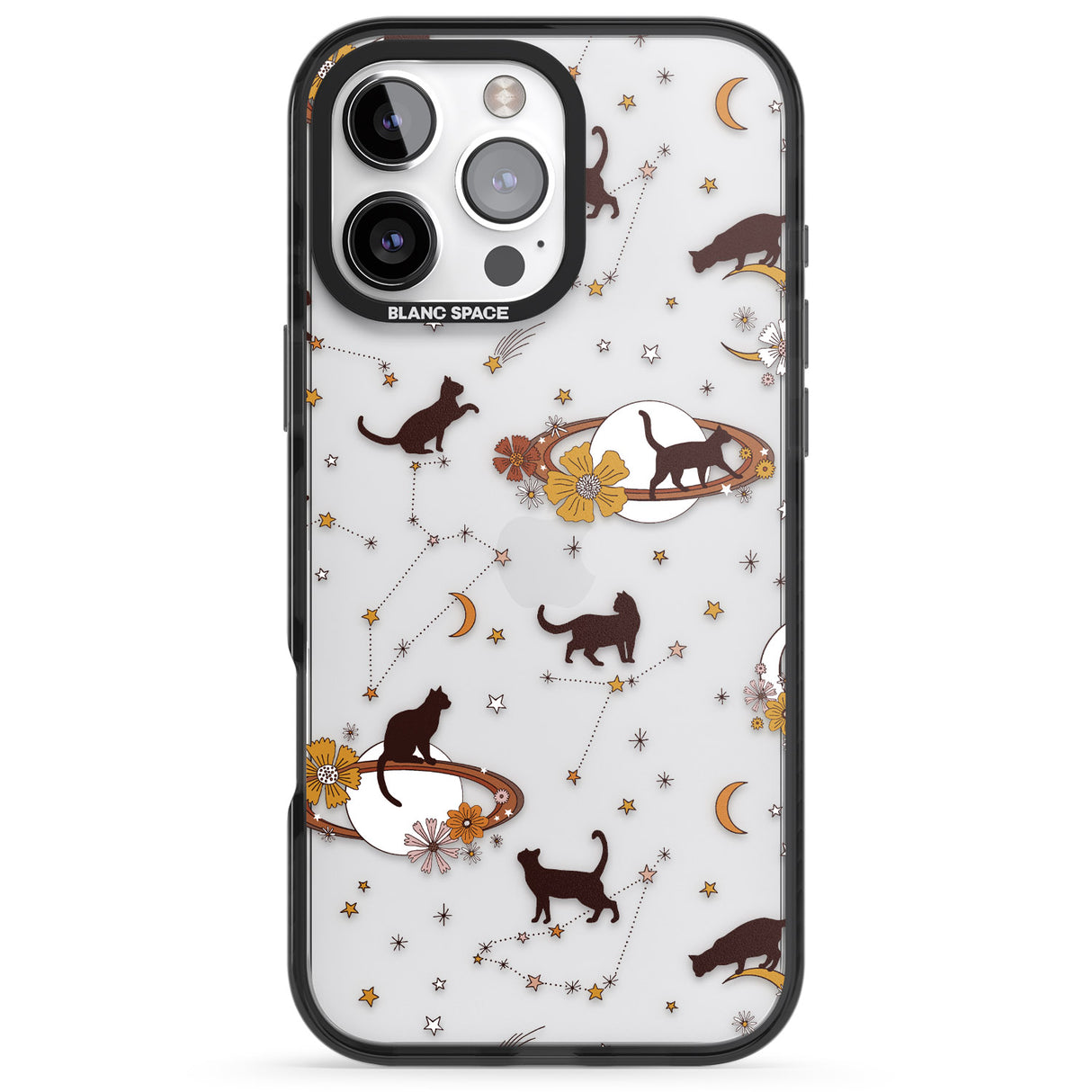 iPhone 16 Pro Max Halloween Cats and Astrology Black Impact Phone Case