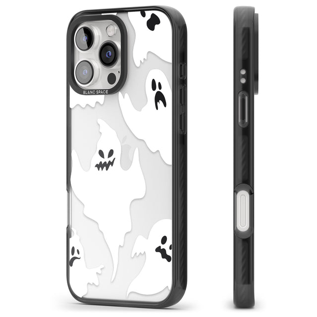 iPhone 16 Pro Max Ghost Pattern Black Impact Phone Case