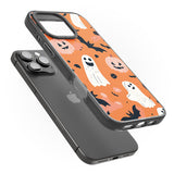 Orange Halloween Pattern Black Impact Phone Case for iPhone 16 Pro, iPhone 16 Pro Max