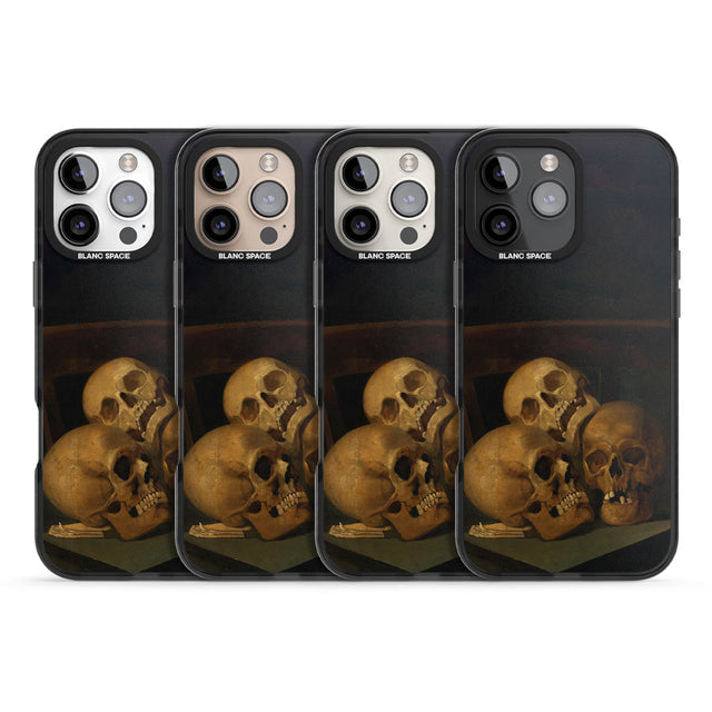 Still Life of Three Skulls Black Impact Phone Case for iPhone 16 Pro, iPhone 16 Pro Max