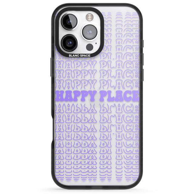 iPhone 16 Pro Max Happy Place (Purple) Black Impact Phone Case + Magsafe