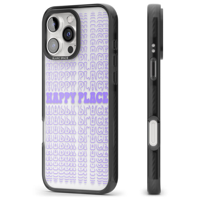 iPhone 16 Pro Max Happy Place (Purple) Black Impact Phone Case + Magsafe