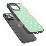 iPhone 16 Pro Max Small Heart Pattern: Green Black Impact Phone Case