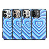 iPhone 16 Pro Max Blue Heart Illusion Black Impact Phone Case