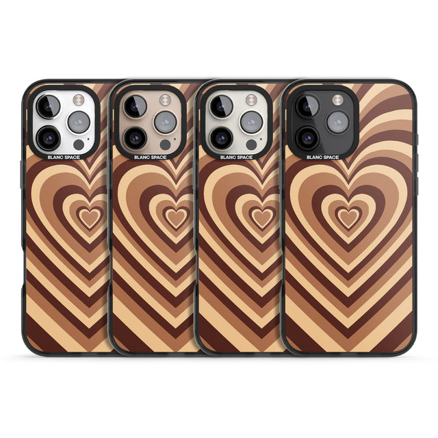 iPhone 16 Pro Max Latte Heart Illusion Black Impact Phone Case