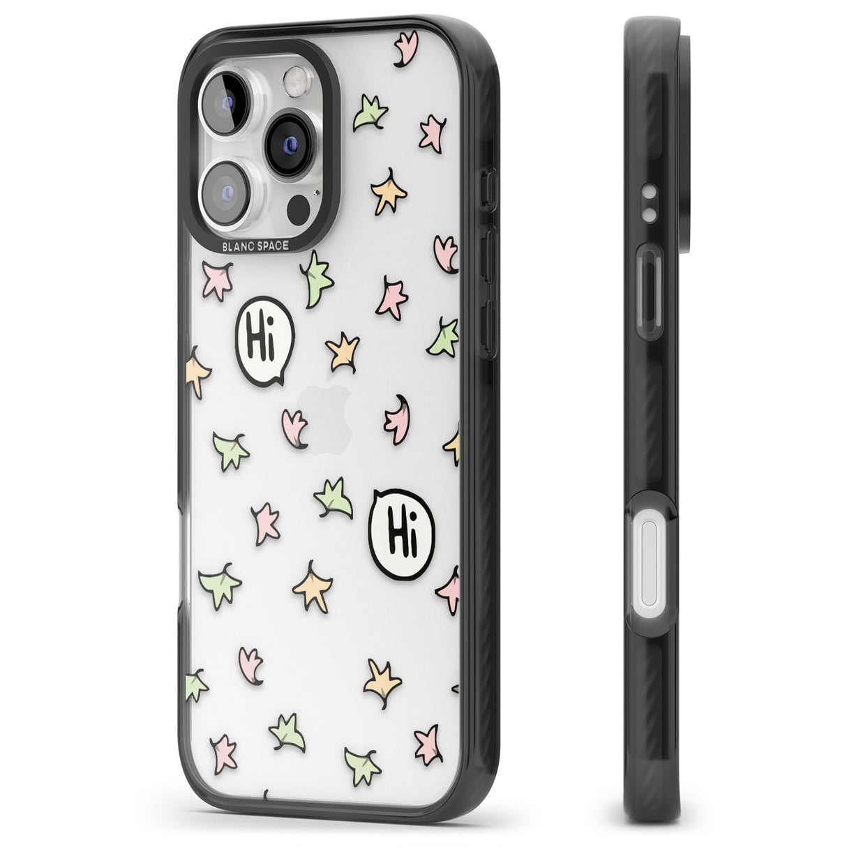 iPhone 16 Pro Max Heartstopper Leaves Pattern Black Impact Phone Case