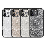 iPhone 16 Pro Max White Henna Flower Wheel Black Impact Phone Case