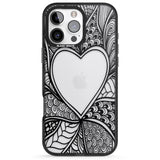 iPhone 16 Pro Max Black Henna Heart Black Impact Phone Case