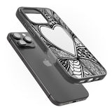 iPhone 16 Pro Max Black Henna Heart Black Impact Phone Case