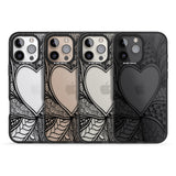 iPhone 16 Pro Max Black Henna Heart Black Impact Phone Case