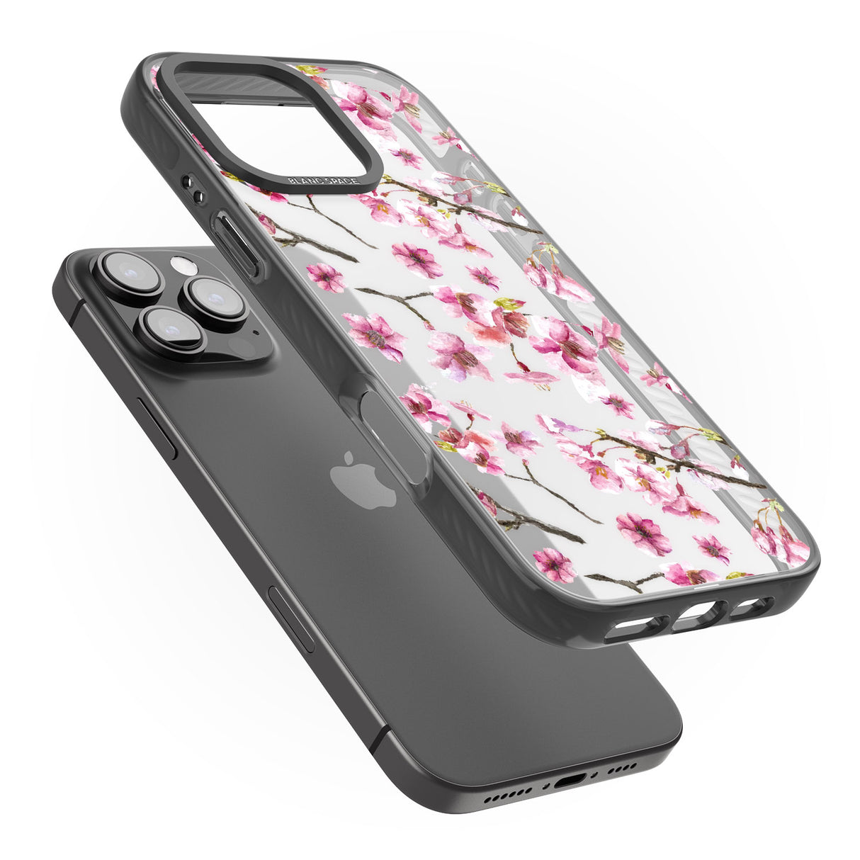 iPhone 16 Pro Max Sakura Watercolour Black Impact Phone Case