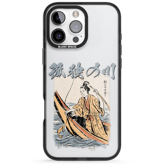 Japanese River Black Impact Phone Case for iPhone 16 Pro, iPhone 16 Pro Max