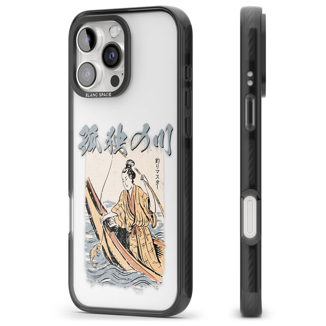 Japanese River Black Impact Phone Case for iPhone 16 Pro, iPhone 16 Pro Max