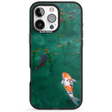 Koi Fish Black Impact Phone Case for iPhone 16 Pro, iPhone 16 Pro Max