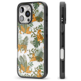 iPhone 16 Pro Max ClearTiger & Fern Jungle Cat Pattern Black Impact Phone Case