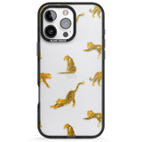 iPhone 16 Pro Max Clear Jaguar Jungle Cat Pattern Black Impact Phone Case