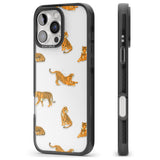 iPhone 16 Pro Max Clear Tiger Jungle Cat Pattern Black Impact Phone Case