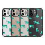 iPhone 16 Pro Max Turquoise Tiger Jungle Cat Pattern Black Impact Phone Case