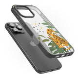 iPhone 16 Pro Max Large Tiger Clear Jungle Cat Pattern Black Impact Phone Case