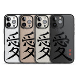 Japanese Kanji - Love Black Impact Phone Case for iPhone 16 Pro, iPhone 16 Pro Max