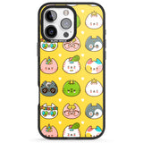 iPhone 16 Pro Max Mythical Cats Kawaii Pattern Black Impact Phone Case