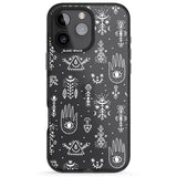 iPhone 16 Pro Max Black Tribal Palms Black Impact Phone Case