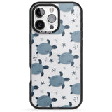 iPhone 16 Pro Max Under The Sea Patterns Sea Turtles (Clear) Black Impact Phone Case