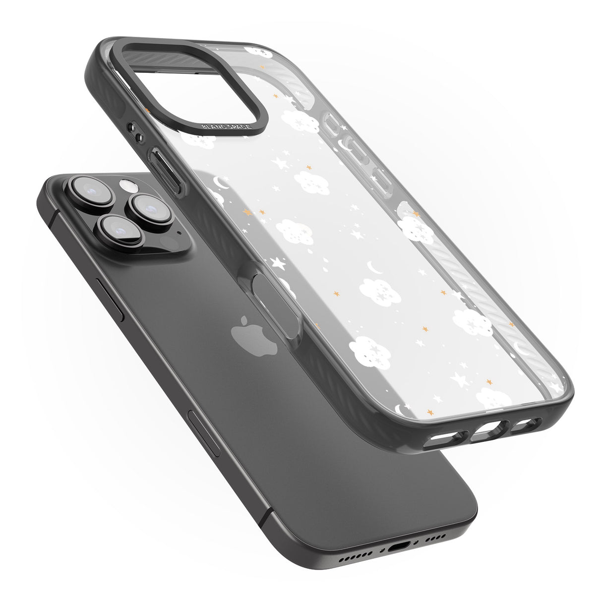 iPhone 16 Pro Max Stars & Clouds Black Impact Phone Case