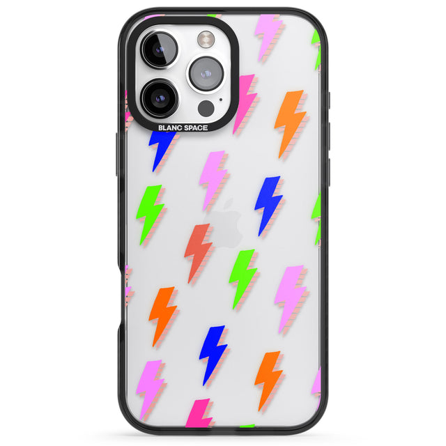 iPhone 16 Pro Max Rainbow Pop Lightning Black Impact Phone Case