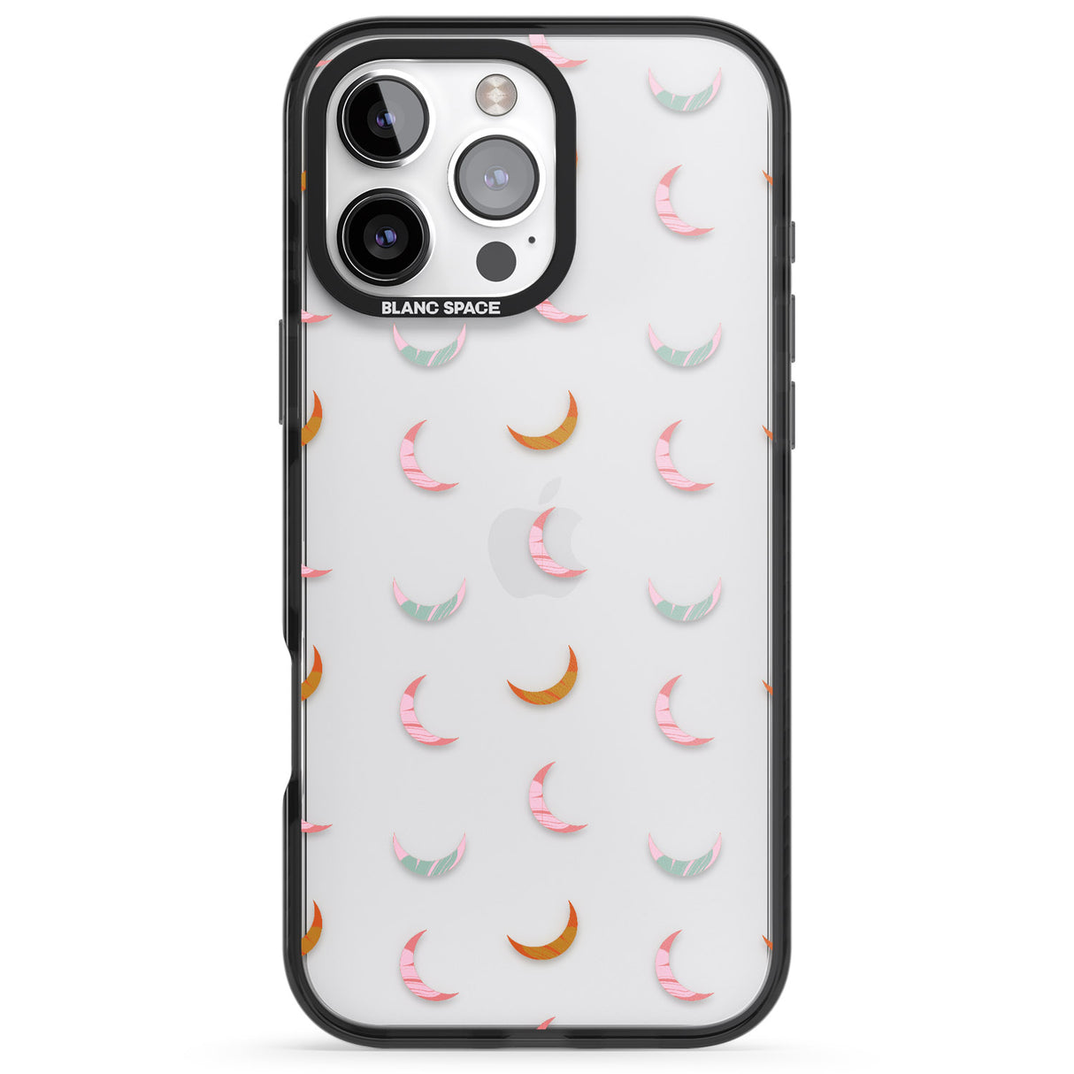 iPhone 16 Pro Max Colourful Crescent Moons Black Impact Phone Case