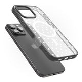 iPhone 16 Pro Max Messy White Dot Pattern Black Impact Phone Case