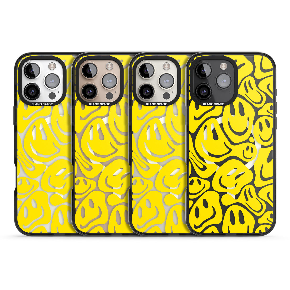 iPhone 16 Pro Max Yellow Acid Faces Black Impact Phone Case