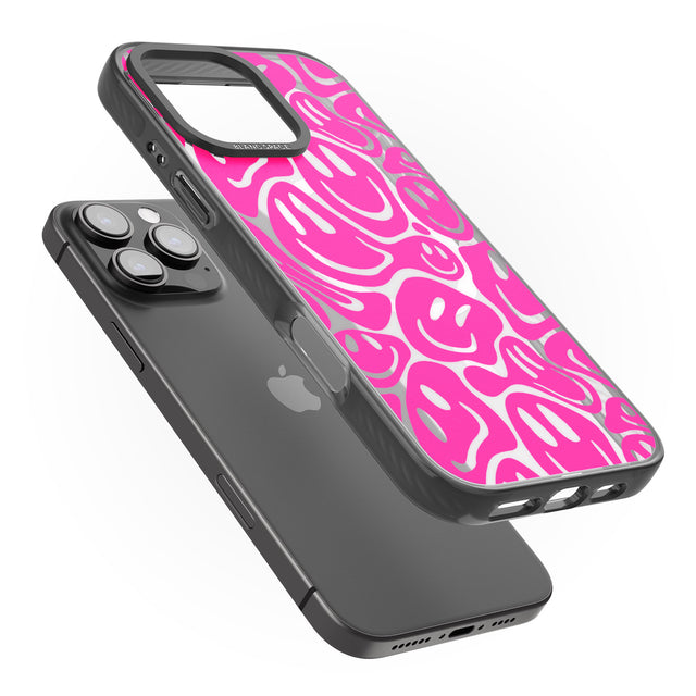 iPhone 16 Pro Max Pink Acid Faces Black Impact Phone Case