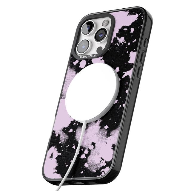 iPhone 16 Pro Max Pink & Black Acid Wash Tie-Dye Black Impact Phone Case