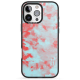 iPhone 16 Pro Max Red & Blue Acid Wash Tie-Dye Pattern Black Impact Phone Case