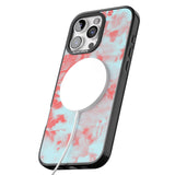 iPhone 16 Pro Max Red & Blue Acid Wash Tie-Dye Pattern Black Impact Phone Case