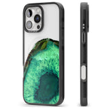 iPhone 16 Pro Max Emerald Green Gemstone Crystal Clear Design Black Impact Phone Case