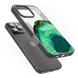 iPhone 16 Pro Max Emerald Green Gemstone Crystal Clear Design Black Impact Phone Case