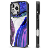 iPhone 16 Pro Max Purple & Blue Agate Gemstone Clear Design Black Impact Phone Case