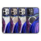 iPhone 16 Pro Max Purple & Blue Agate Gemstone Clear Design Black Impact Phone Case