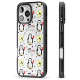 iPhone 16 Pro Max Cute Penguin Pattern Clear Black Impact Phone Case