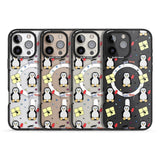 iPhone 16 Pro Max Cute Penguin Pattern Clear Black Impact Phone Case