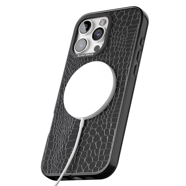 iPhone 16 Pro Max Black Snakeskin Black Impact Phone Case