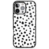 iPhone 16 Pro Max White Dalmatian Print Black Impact Phone Case