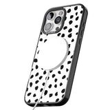 iPhone 16 Pro Max White Dalmatian Print Black Impact Phone Case