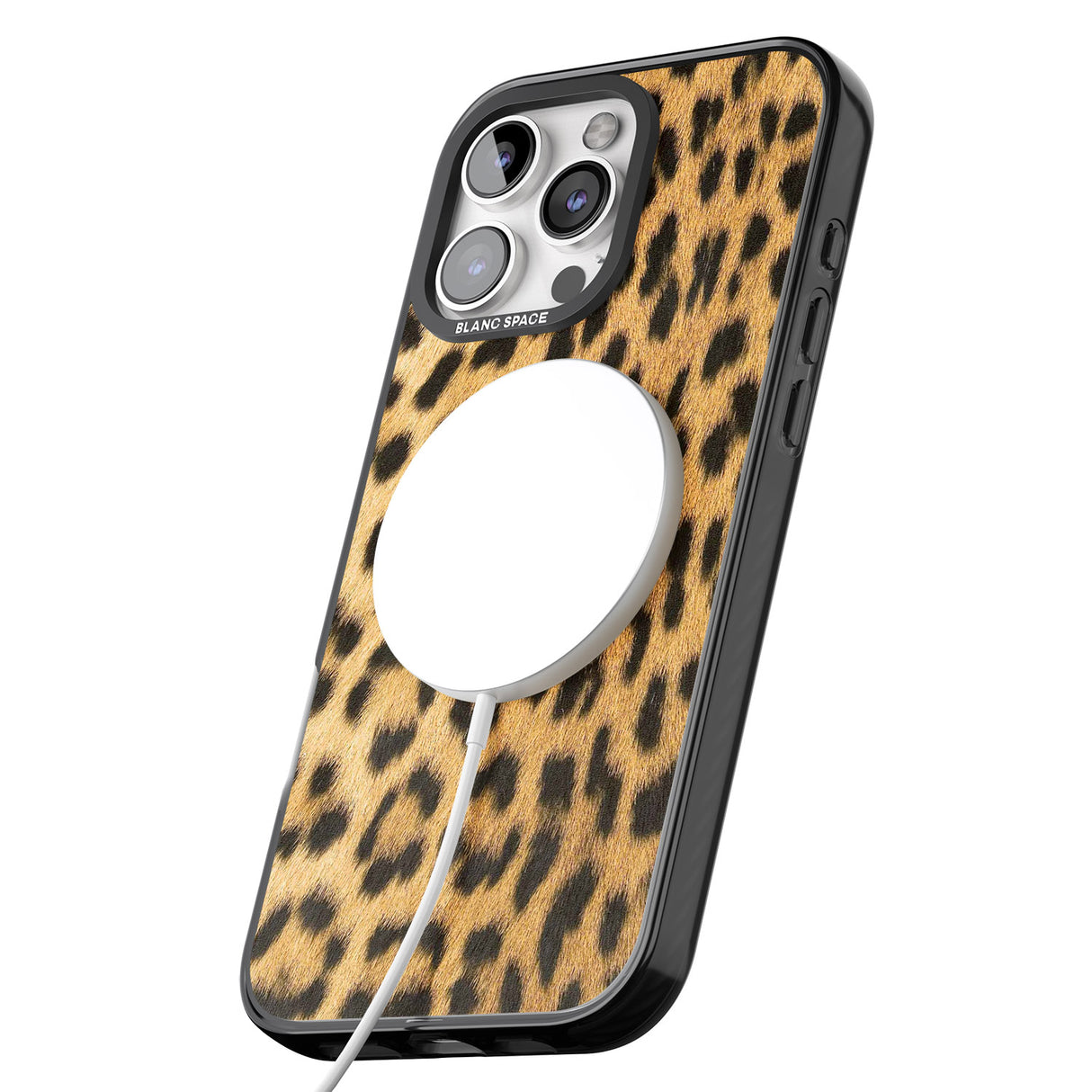 iPhone 16 Pro Max Designer Fashion Gold Leopard Print Black Impact Phone Case