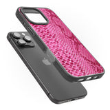 iPhone 16 Pro Max Pink Snakeskin Black Impact Phone Case